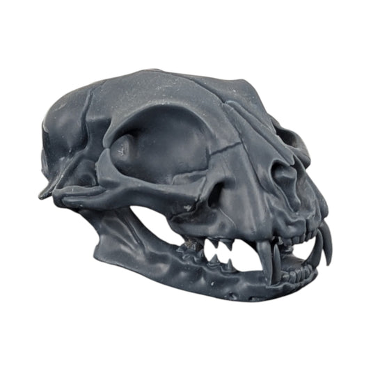 Charcoal Black: Solid Resin Cat Skull