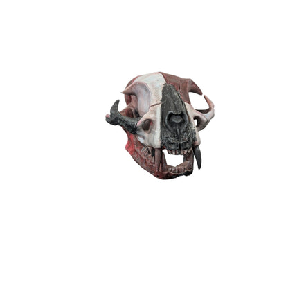 Giant Cat Skull | Weathered Red & Black | Street Art Edition
