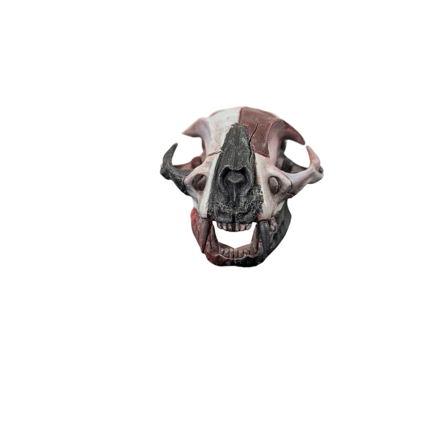 Giant Cat Skull | Weathered Red & Black | Street Art Edition