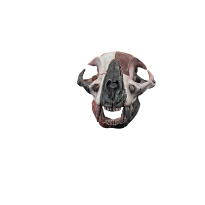 Giant Cat Skull | Weathered Red & Black | Street Art Edition