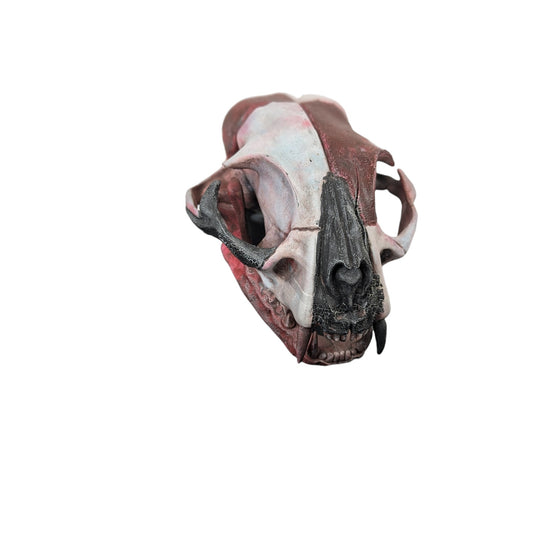 Giant Cat Skull | Weathered Red & Black | Street Art Edition