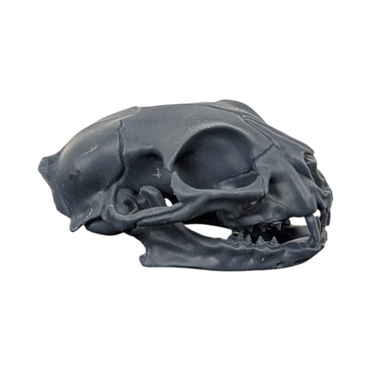Charcoal Black: Solid Resin Cat Skull