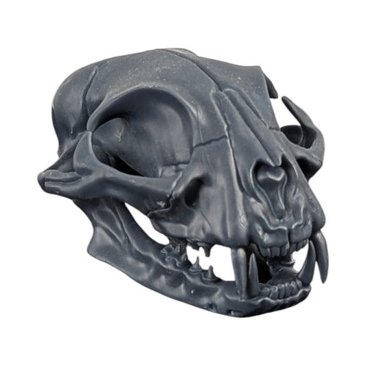 Charcoal Black: Solid Resin Cat Skull
