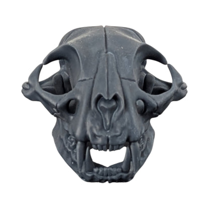 Charcoal Black: Solid Resin Cat Skull