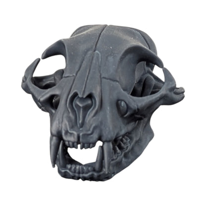 Charcoal Black: Solid Resin Cat Skull