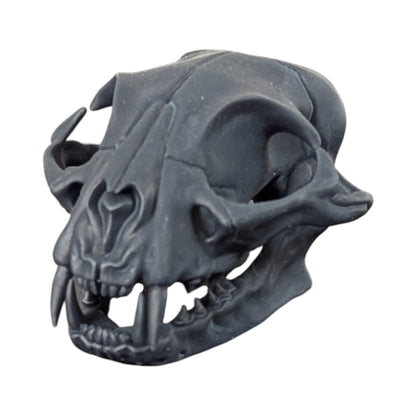 Charcoal Black: Solid Resin Cat Skull