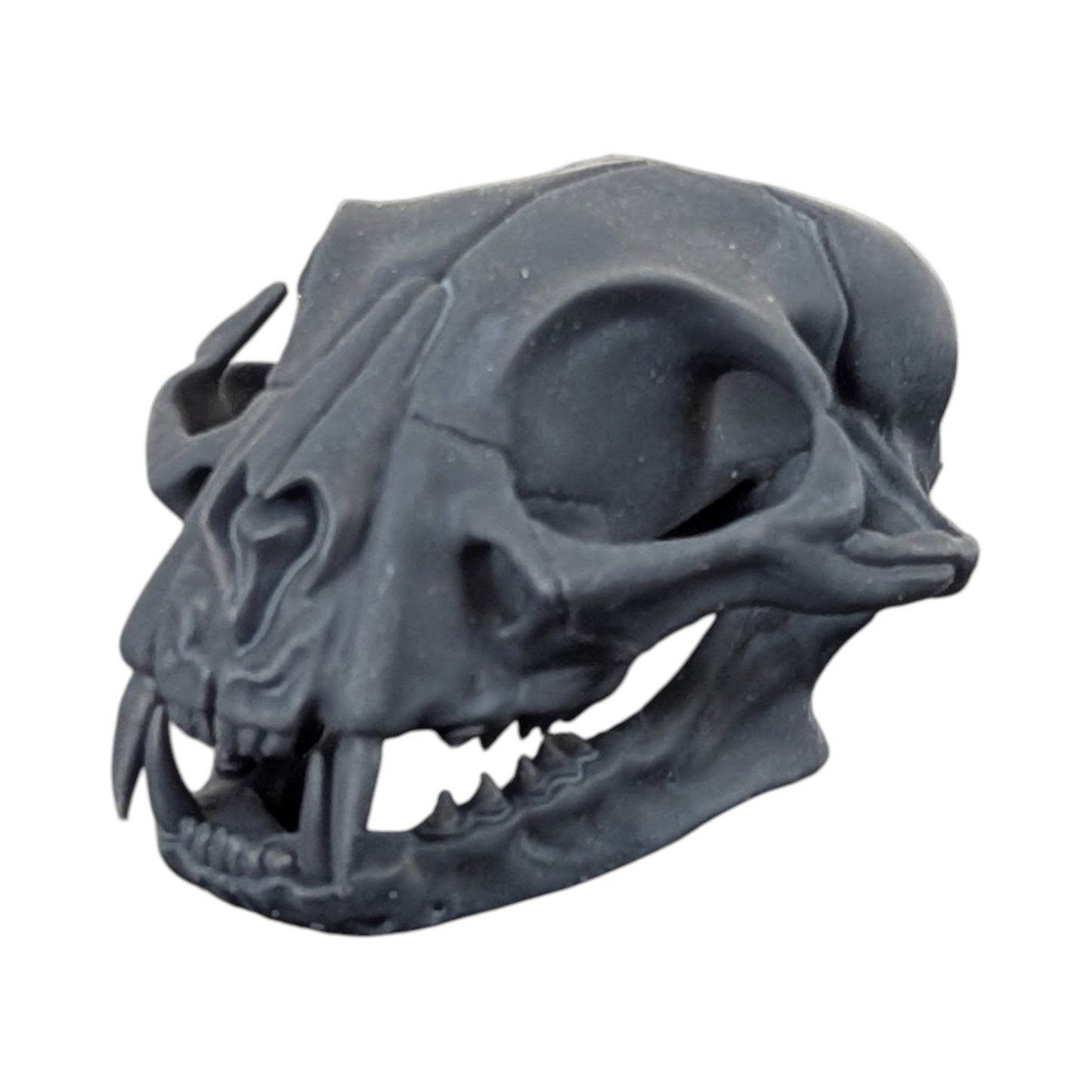 Charcoal Black: Solid Resin Cat Skull