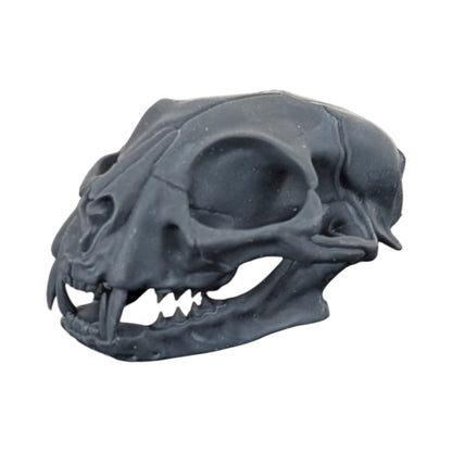 Charcoal Black: Solid Resin Cat Skull