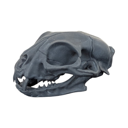 Charcoal Black: Solid Resin Cat Skull