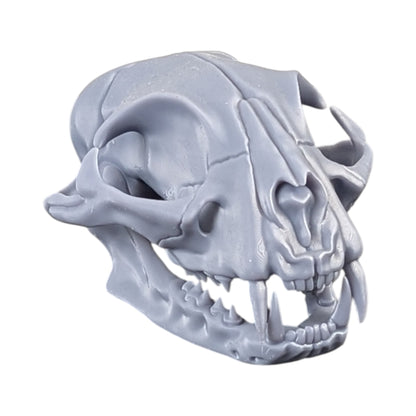 The Urban Specimen: Life-Size Cat Skull (Matte Concrete)