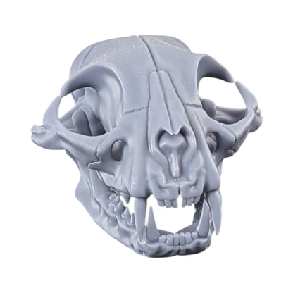 The Urban Specimen: Life-Size Cat Skull (Matte Concrete)