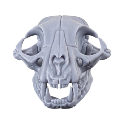 The Urban Specimen: Life-Size Cat Skull (Matte Concrete)